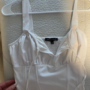 Kendall & Kylie Cream Smocked Top